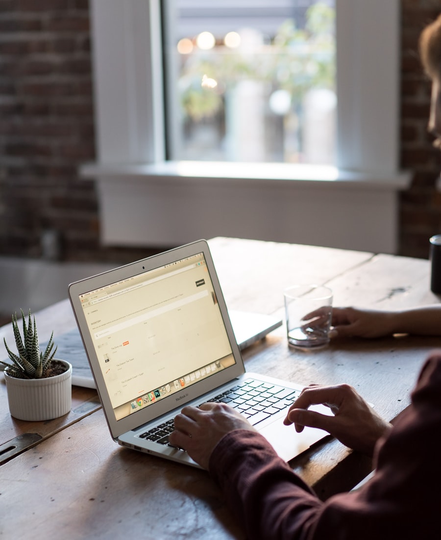 A freelancer working on a laptop